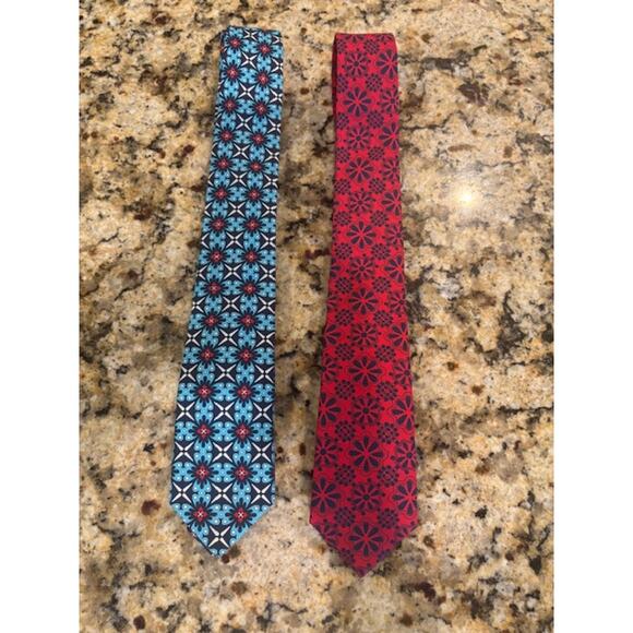 Cantucci Boys Tie Lot of 2 Hand Made 100% Cotton Youth Adjustable 58 Inches - Picture 1 of 5